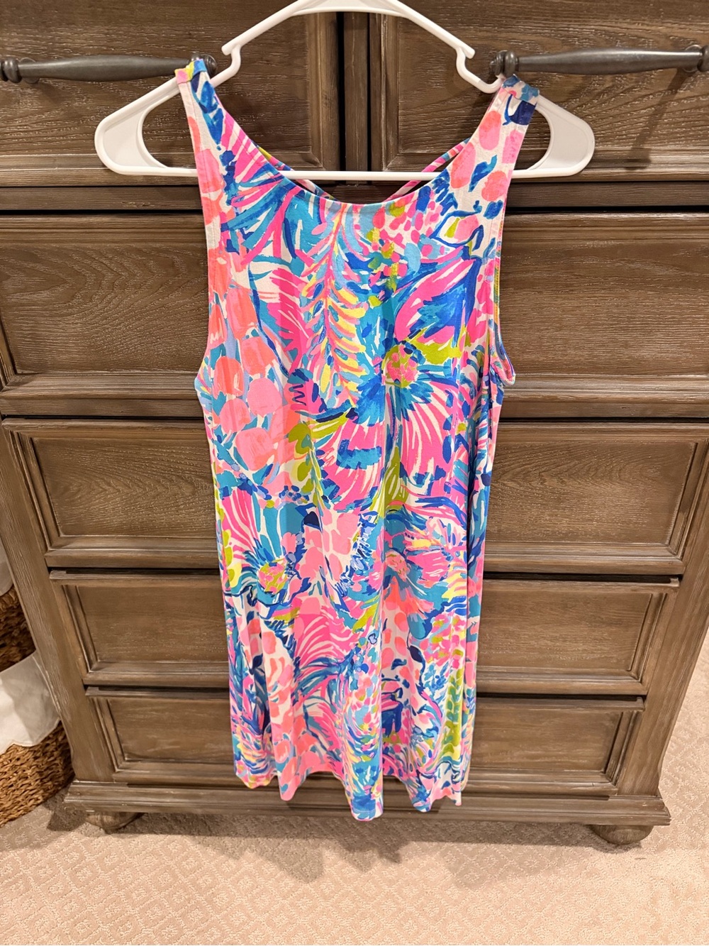 Lilly Pulitzer Tropical Floral Tank Dress - Pink, Blue & Green